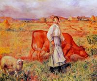 Renoir, Pierre Auguste - Shepherdess, Cow and Ewe